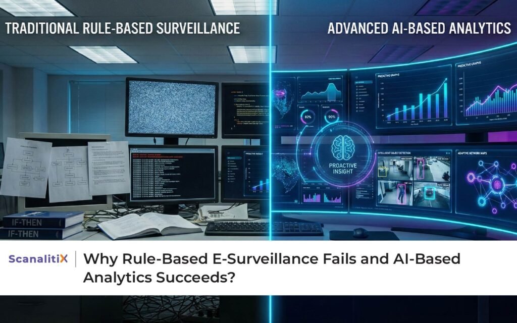 Why Rule-Based E-Surveillance Fails and AI-Based Analytics Succeeds?
